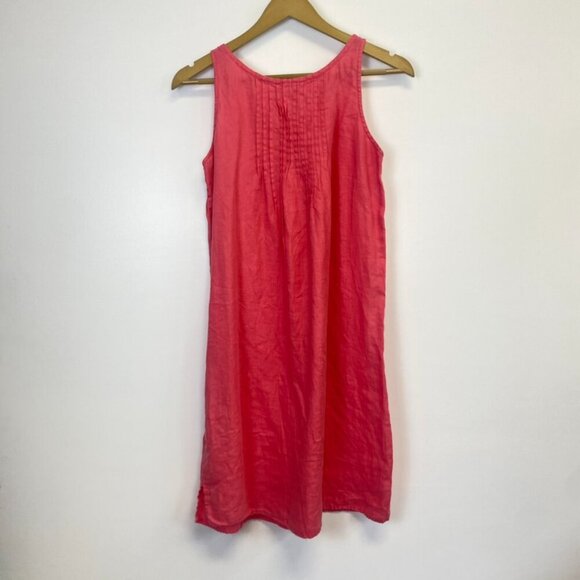 Garnet Hill 100% Linen Pink Sleeveless Dress - Picture 9 of 13